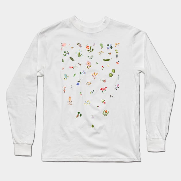 Falling Flowers Long Sleeve T-Shirt by AdrianaStore